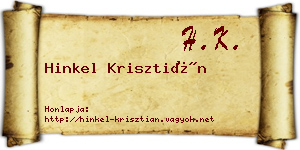 Hinkel Krisztián névjegykártya